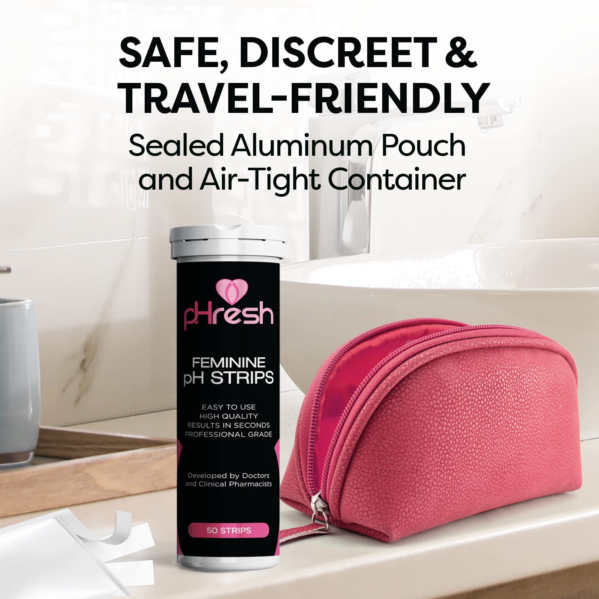 ACE NUTRITION pHresh Boric Acid Suppositories & Vaginal pH Test Strips Bundle